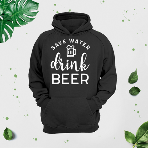 Vīriešu džemperis ar apdruku "Save water, drink beer" CreativePrint