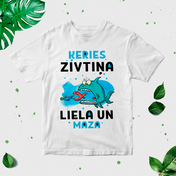 Vīriešu T-krekls "Ķeries zivtiņa liela un maza" CreativePrint