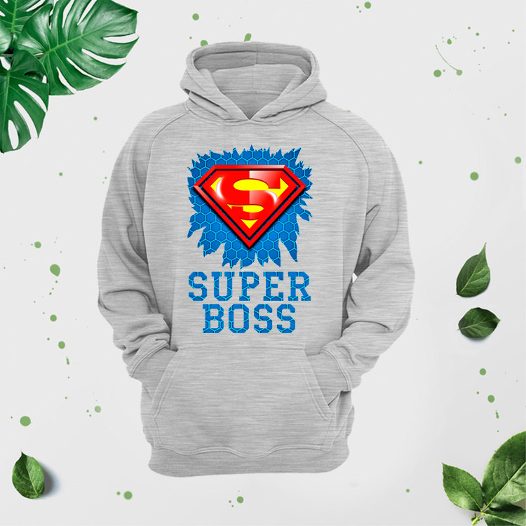 Vīriešu džemperis ar apdruku "Super boss" CreativePrint