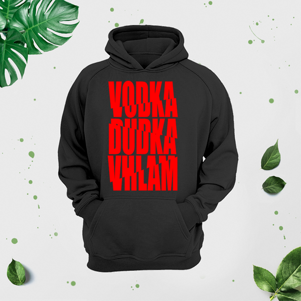 Vīriešu džemperis ar apdruku "VODKA DUDKA VHLAM" CreativePrint