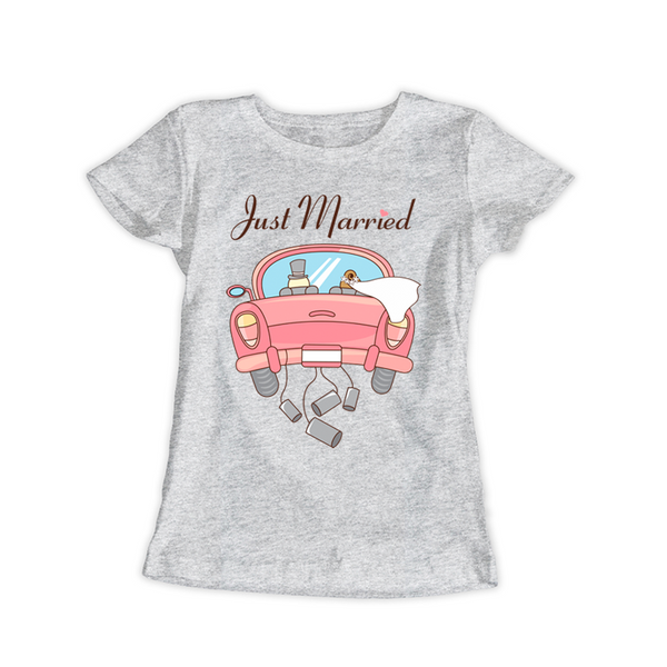 Sieviešu T-krekls ar apdruku "Just married" CreativePrint
