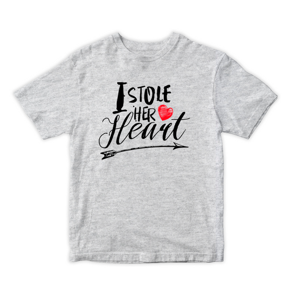 Vīriešu T-krekls ar apdruku "I stole her heart" CreativePrint