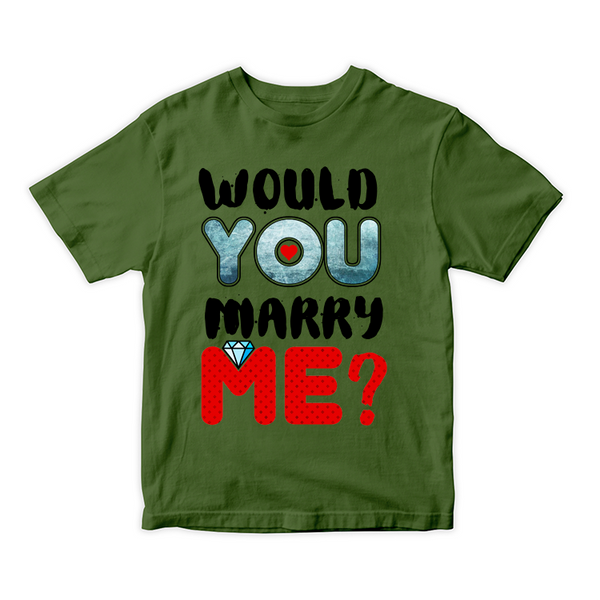Vīriešu T-krekls ar apdruku "Would you marry me?" CreativePrint