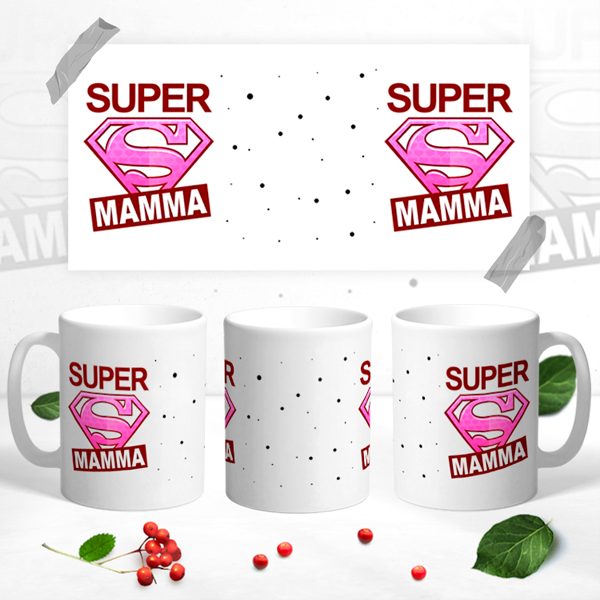 Krūze ar apdruku:  Super MAMMA CreativePrint