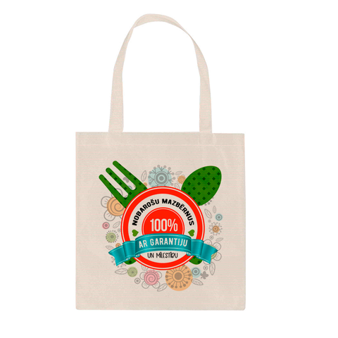Shopper soma ar apdruku "Nobarošu mazbērnus 100% ar garantiju un mīlestību" CreativePrint
